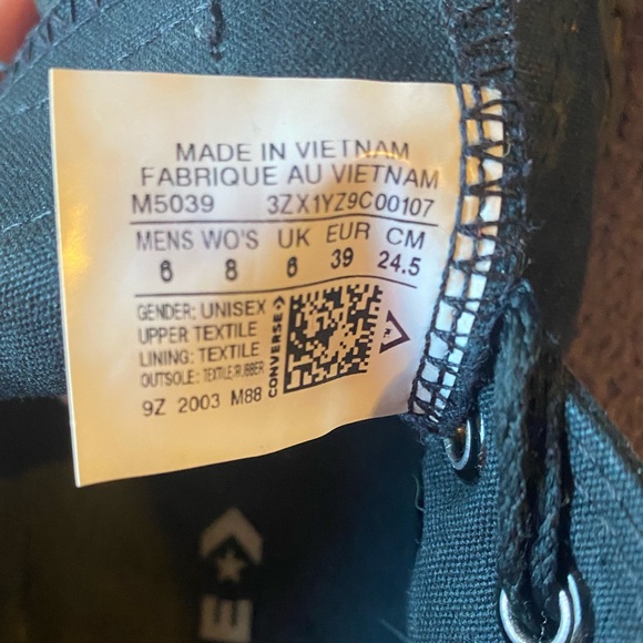 Men’s black converse shoe size 6 - Picture 10 of 12